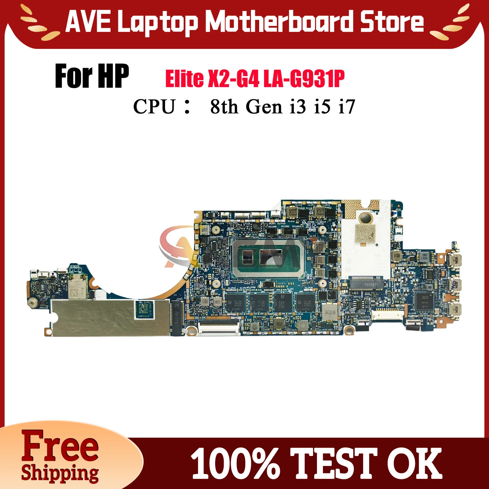 

Материнская плата для ноутбука HP Elite X2 G4 LA-G931P с процессором i5 i7 8-го поколения, 8 ГБ 16 ГБ ОЗУ L67391-001 L67395-001, 100% полностью протестировано