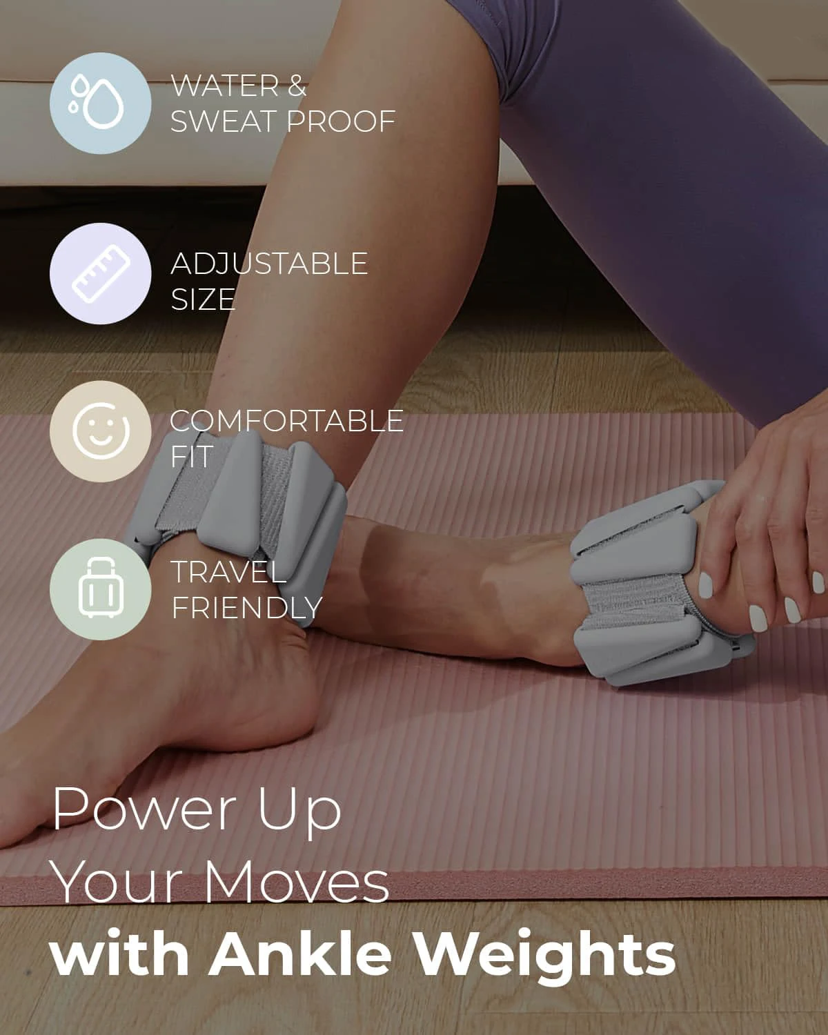 1 Paar Gewichtsbelastbare Handgelenkbandagen für Yoga, Fitness und Training, Verstellbare Knöchel- und Handgelenkschoner, Gewichtsarmband für Jogging – Detail 15