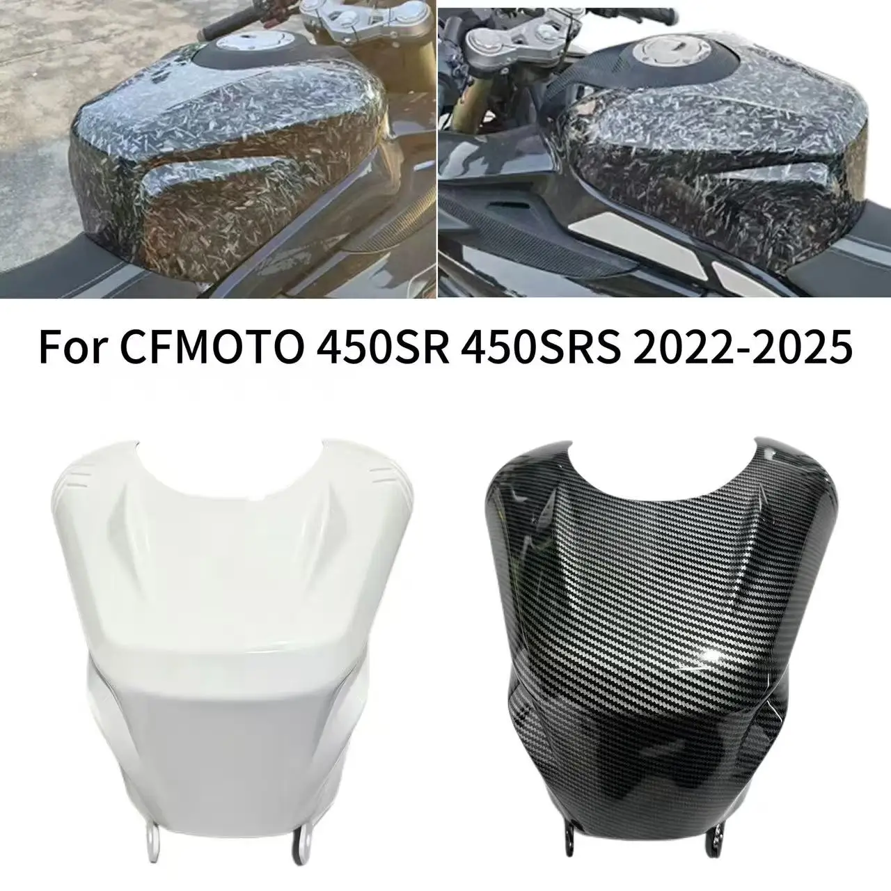For CFMOTO 450SR Motorcycle ABS Carbon Fiber Fuel Gas Tank Cover Guard Protector 450SR