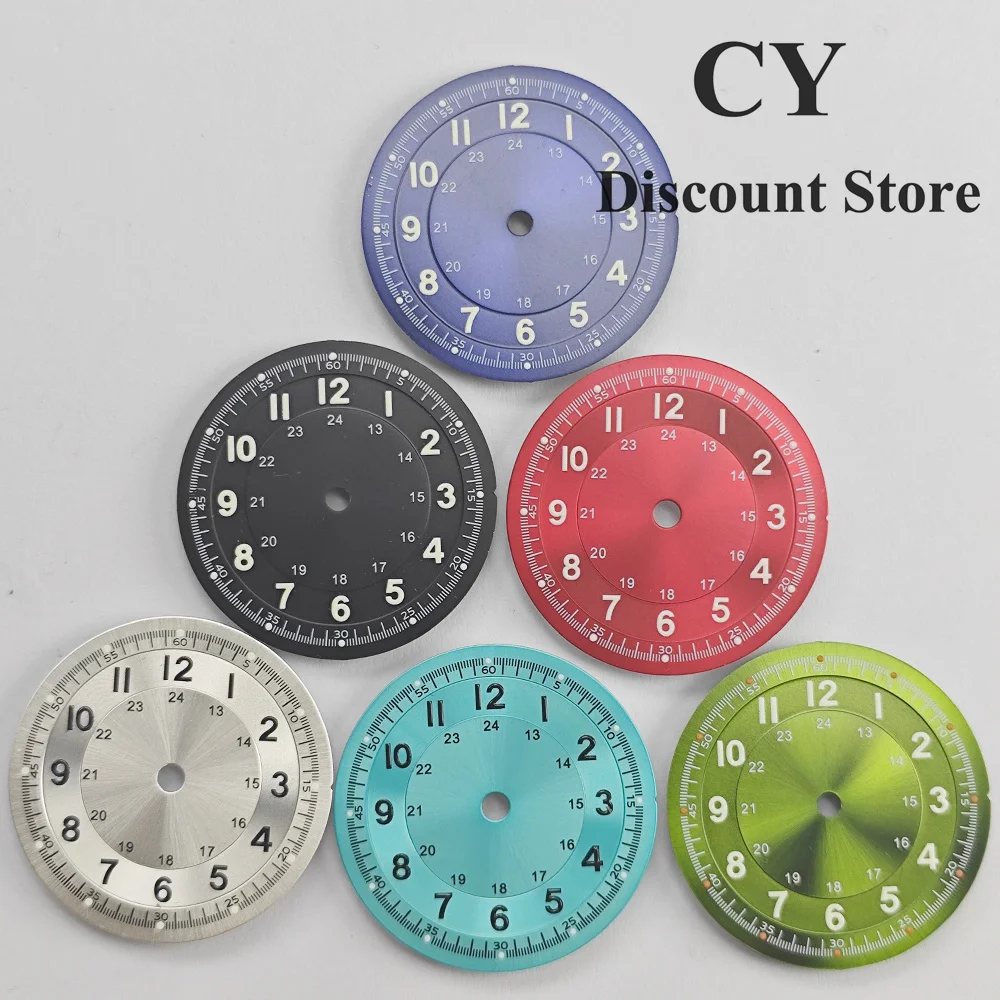 

Циферблат для часов RICHUS NH35, 29 мм, черно-красный, с зеленым люминесцентным покрытием, подходит для механизмов NH35, NH36, ETA2824, 2836, Miyota82-DG, аксессуары для часов