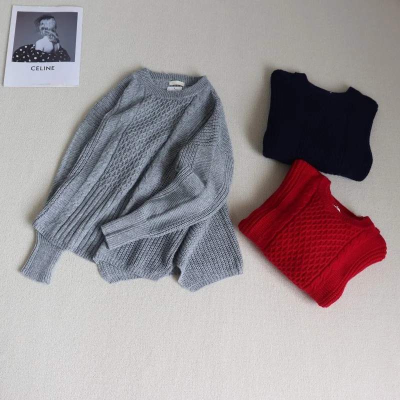 

Женский вязаный свитер Lazy Sle, свободный повседневный утягивающий свитер в американском стиле ретро, осенний Новое поступление, модный женский топ