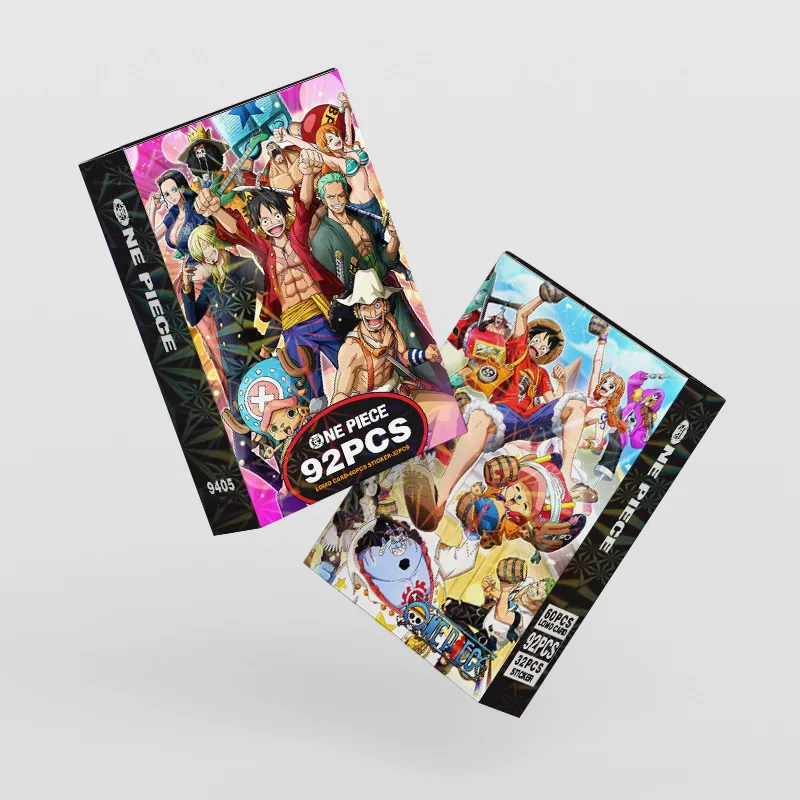 92Pcs/Set One Piece Series Cartoon Lomo Cards HD Printd Photocards And Stickers Luffy Hancock Zoro Sanji Nami Collection Gifts