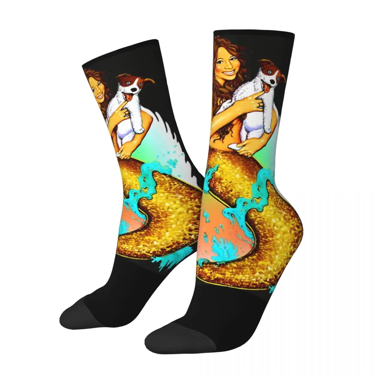 Mariah Carey Socks Autumn Stockings Novelty Unisex Men High Quality Socks Graphic Cycling Non Slip Socks