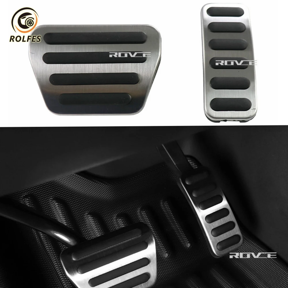 

ROLFES Car Fuel Accelerator Brake Footrest Pedal Pad Trim Cover For Defender 110 2020 L663 Auto Accelerator Pedal