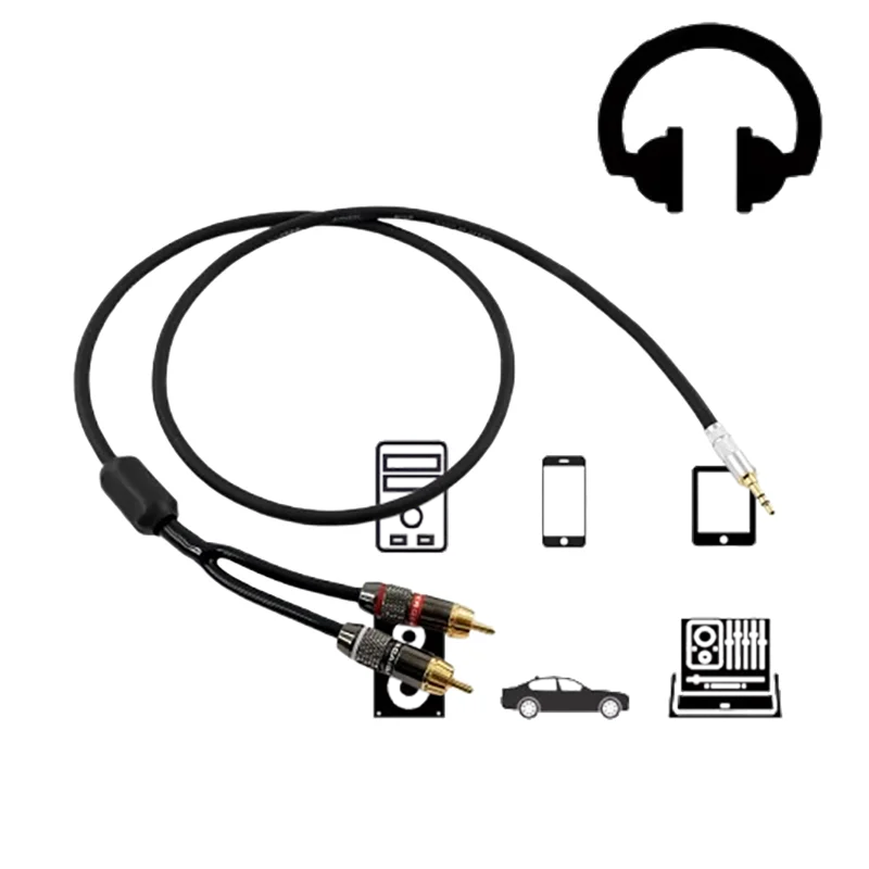 

Premium Stereo RCA Adapter: 3.5mm Male to Dual RCA Au-Plated Cable for HiFi Amplifiers​