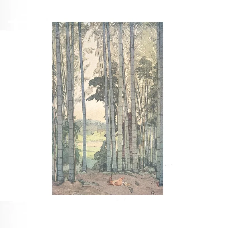 Hiroshi Yoshida Bamboo Grove- Japanese , Print Art Canvas Poster, For Living Room Decor Home Wall Picture