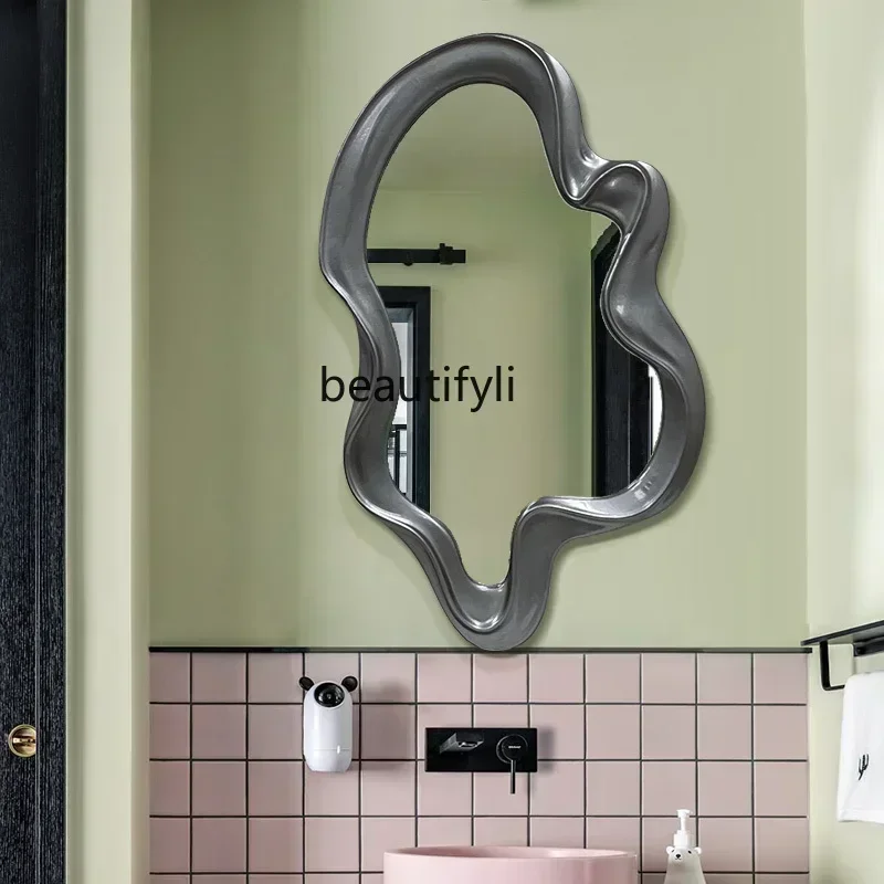 smt7486 new  ssFrench retro bathroom wall-mounted bedroom bathroom creative art mirror wall-mounted defogging special-shaped bat