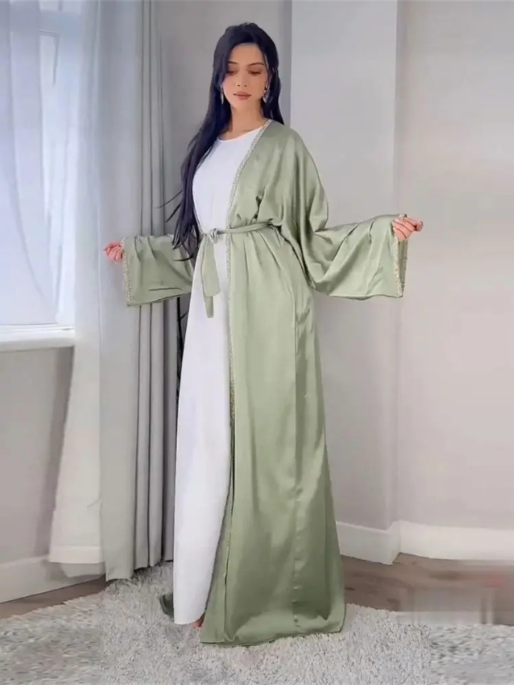 Ramadan Eid Open Kimono Abaya Dubai Luxury 2024 Turkey Muslim Dress Kebaya Islamic Clothing For Women Robe Femme Musulmane