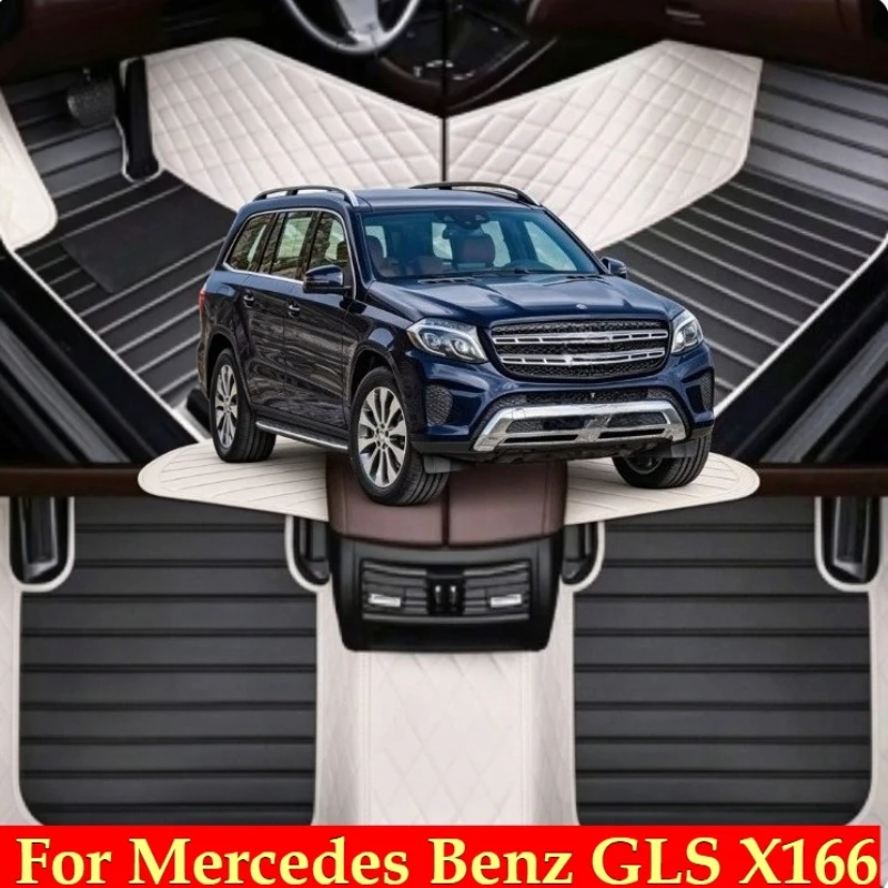 Custom Car Floor Mats For Mercedes Benz GLS X166 X167 2015-2020-2026 LHD RHD Auto Accessories Foot leather Carpets Coche Fashion