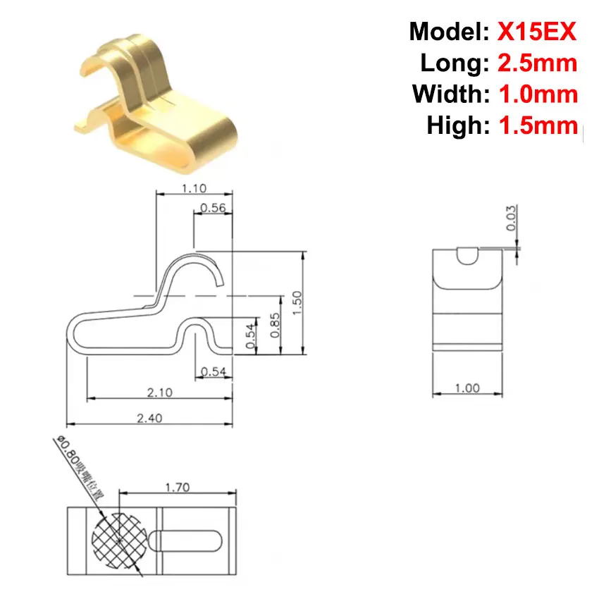 10PCS Conductive Battery Contact Spring Connector Terminal Gold-Plated Stainless SteelGrounding RF Antenna Spring Side Pressure