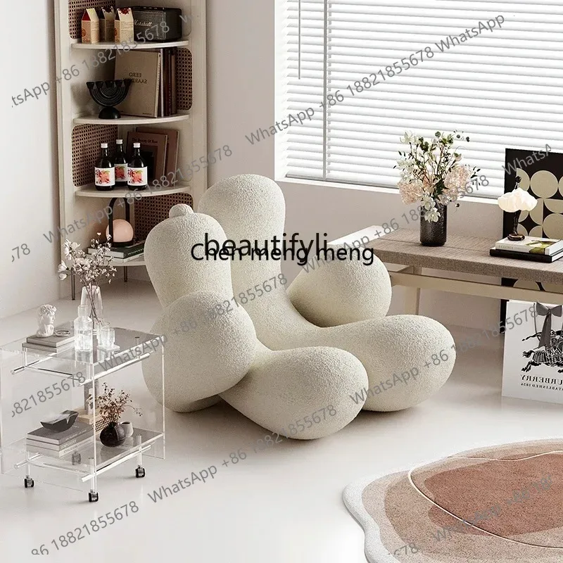 LHY26 ssModern Cream Wind Lazy Sofa Designer Bedroom Leisure Chair Homestay Single Sofa