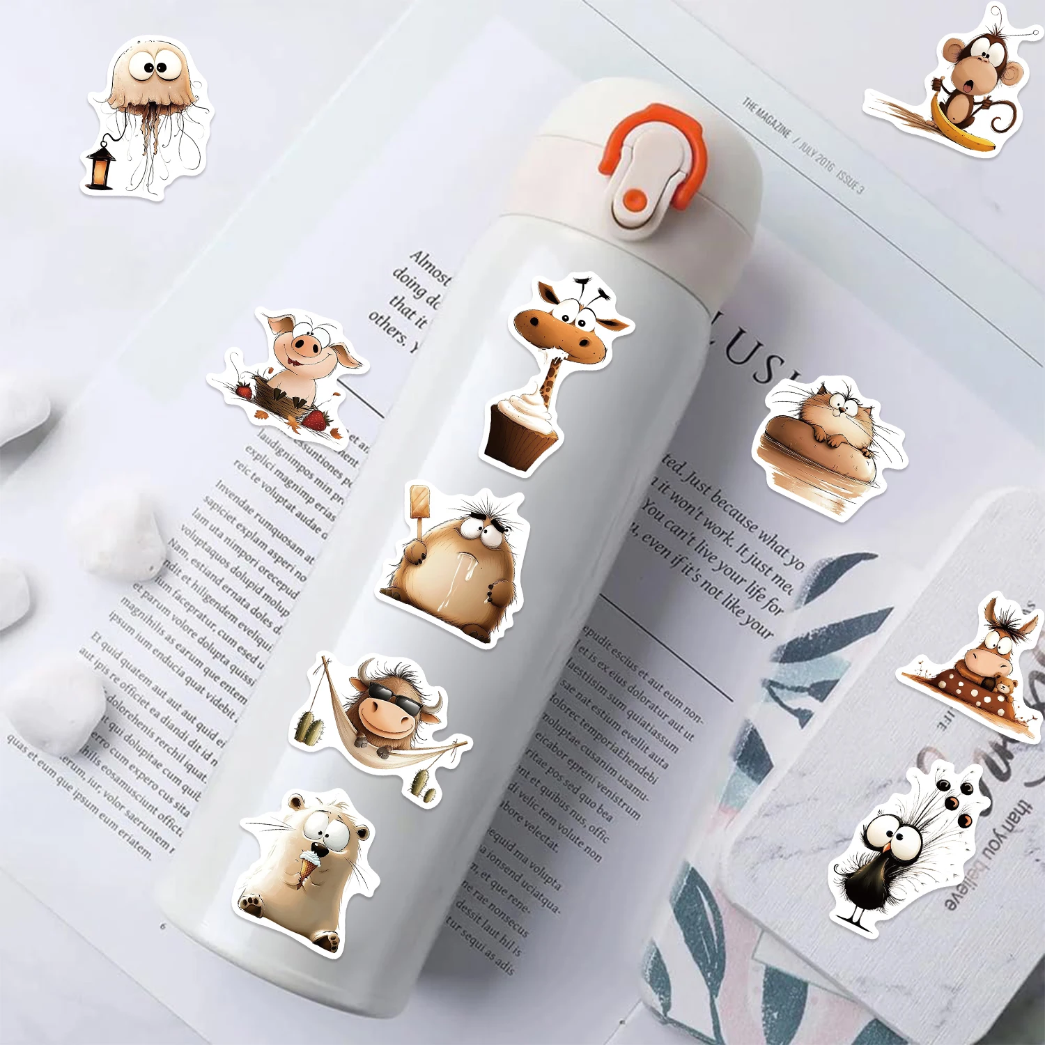 50pcs Animal Art Stickers Aesthetic DIY Toy Phone Skateboard Laptop Fridge Car Decals Graffiti Sticker