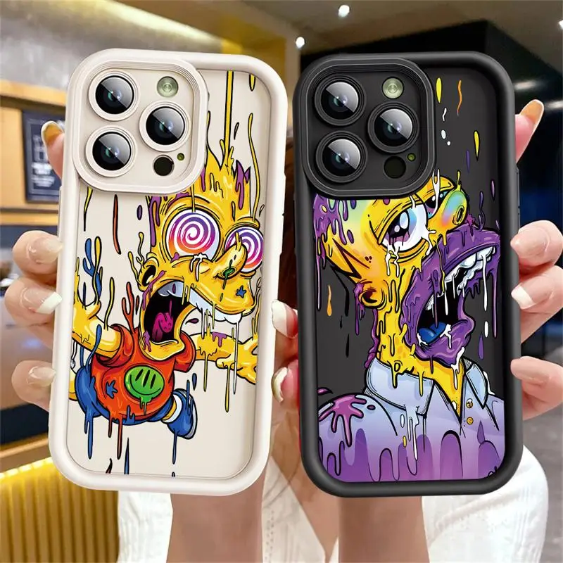 Simpsons Family Case For Apple iPhone 15 11 13 14 Pro Max 12 Silicone 15 Plus 11Pro Soft Phone Cover