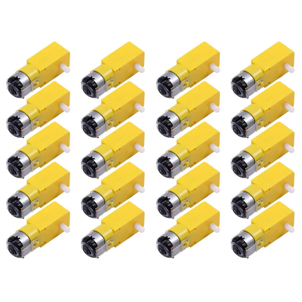 A65Z 20 Pieces DC 70MA (3V) Robot Intelligent Car DIY Dual Shaft Gear TT Motor For Robot Car MCU 7X2.2X1.8Cm