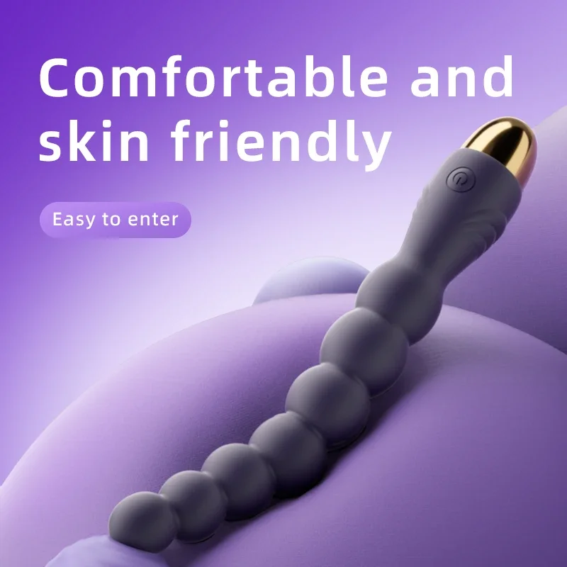 เครื่องสั่นแบบเสียบก้น 10 ระดับความเร็ว ลูกปัดสั่นกระตุ้นต่อมลูกหมาก ปลั๊กก้น ชาร์จผ่าน USB ของเล่นทางเพศสำหรับผู้ชายและผู้หญิง