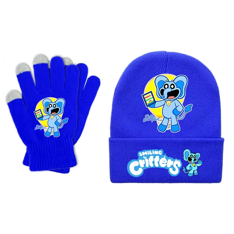 ชุดหมวกถักไหมพรมและถุงมือลายสัตว์น่ารัก สไตล์การ์ตูน สำหรับเด็กชายและเด็กหญิง หมวกไหมพรมแฟชั่นอนิเมะ ถุงมือเด็ก อุปกรณ์กันหนาวสำหรับเด็ก ของขวัญคริสต์มาส