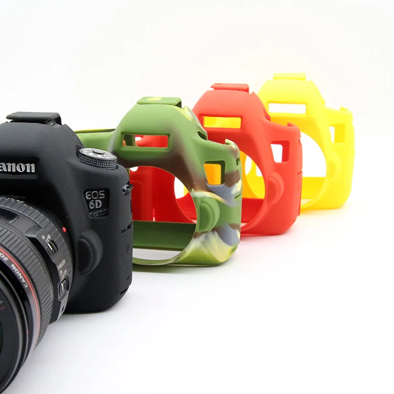 

Rubber Silicon Sleeve Armor Skin Case Body Cover Protector for Canon EOS 6D EOS6D DSLR Camera Shell Protective Soft Video Bag