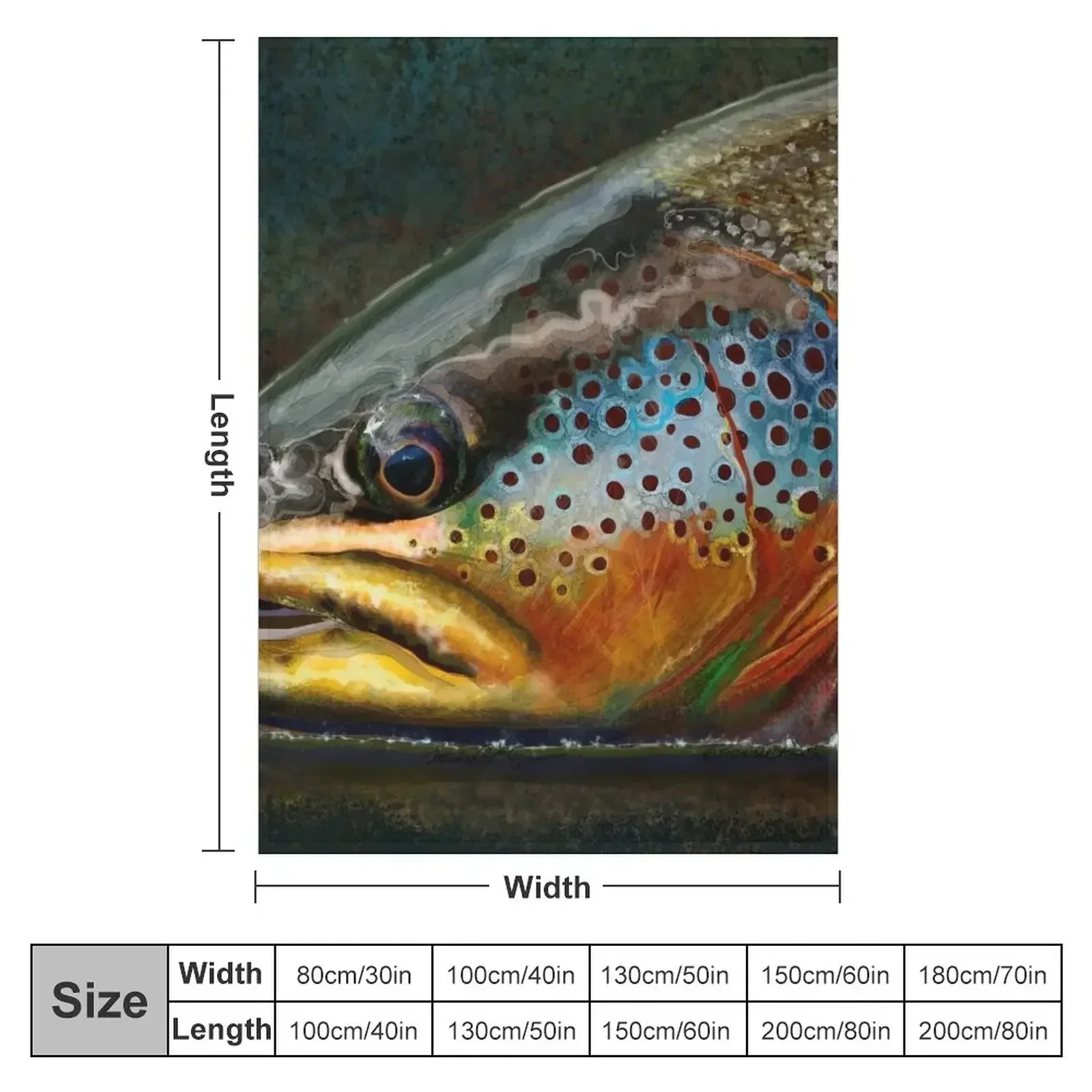 The Night Hunter Wild Brown Trout Throw Blanket Baby warm for winter Blankets