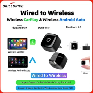 Skilldrive 2025 Upgraded Wireless CarPlay Adapter Wireless Android Auto AI Smart Box Intelligent Systems for Wired CarPlay Car