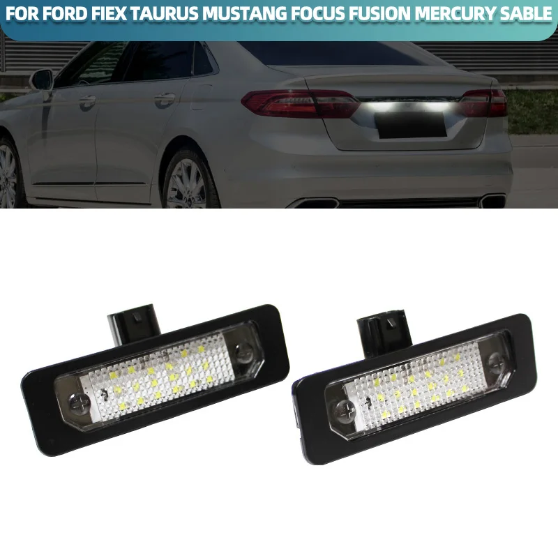 2PCS White Error Free LED License Plate Light For Ford Mustang Flex Focus Fusion Taurus 2008-2017 Mercury milan 2006-2011