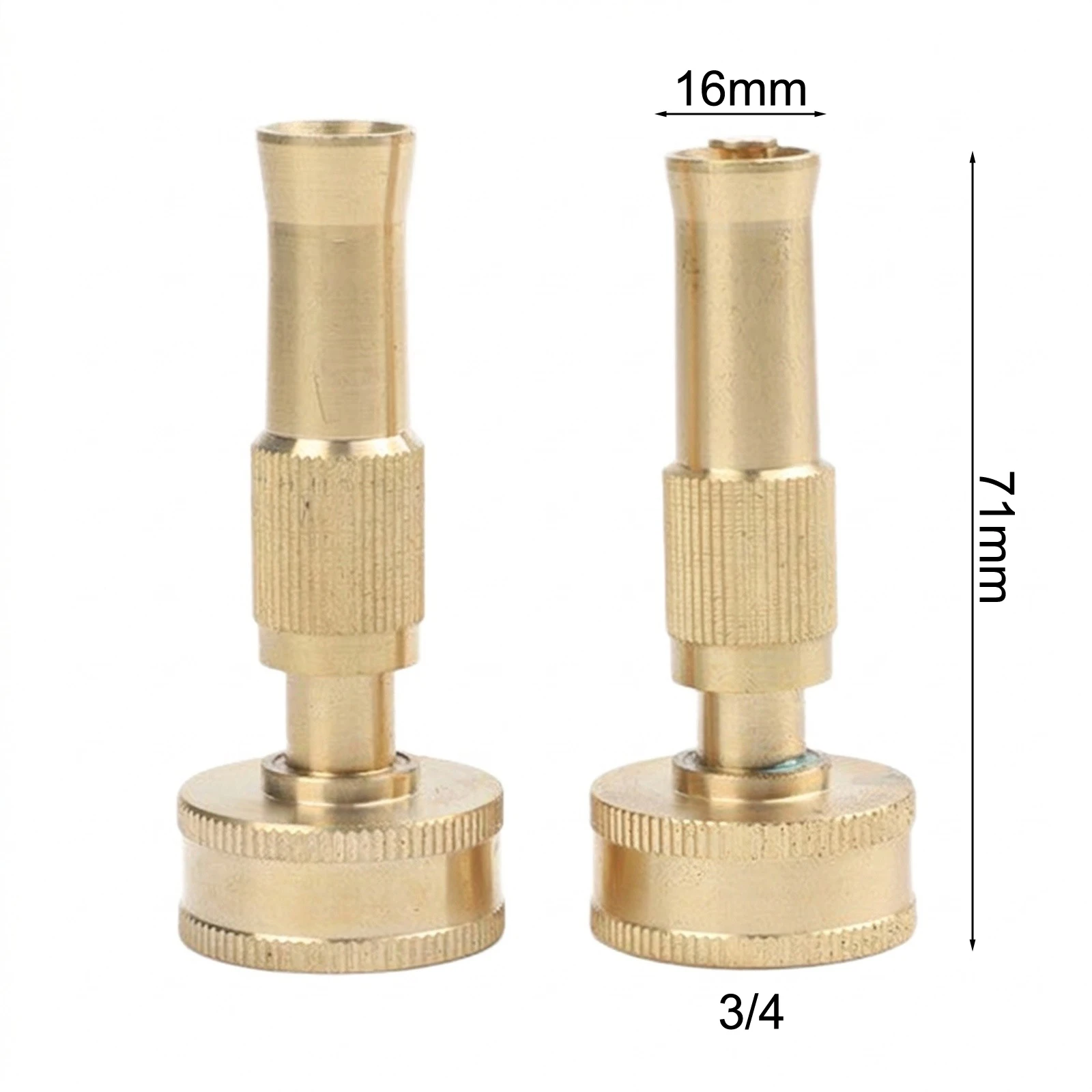 Brass Construction Adjustable Nozzle Providing Controlled Spray Distribution for Landscaping and Cleaning Jobs