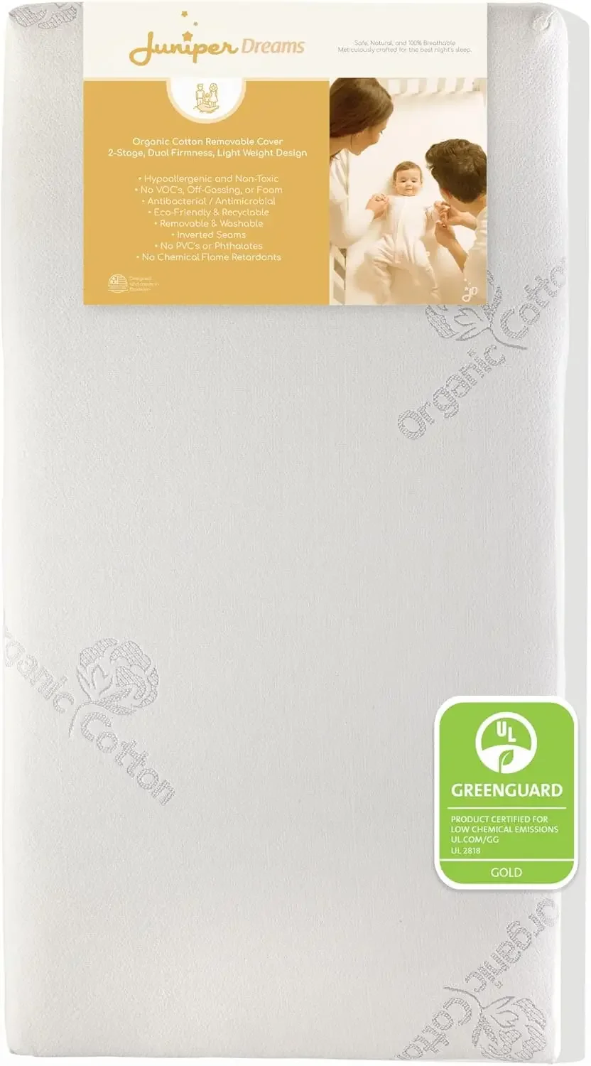 Stage Dual Firmness | Infant and Toddler Bed Mattress | Hypoallergenic and Water-Repellent | Greenguard Gold Certified Baby Bed