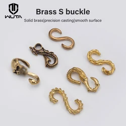 WUTA 1pcs Solid Brass S Shape Hook Key Ring Belt Double head Buckle for Wallet Key Chain Ropes Outdoor Leather Hardware Accessor