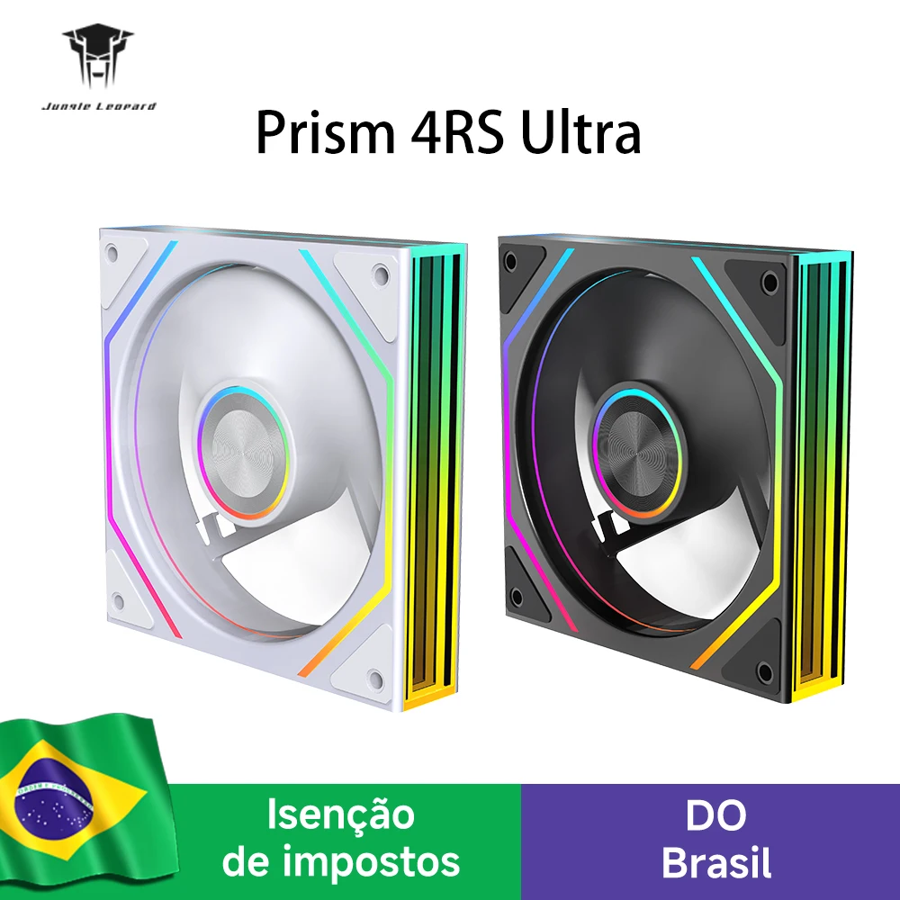 Ventilador Silencioso 120mm ARGB Luz Divina Sincronizada Espelho Ilimitado 800-1850RPM Jungle Leopard Prism 4 RS Ultra