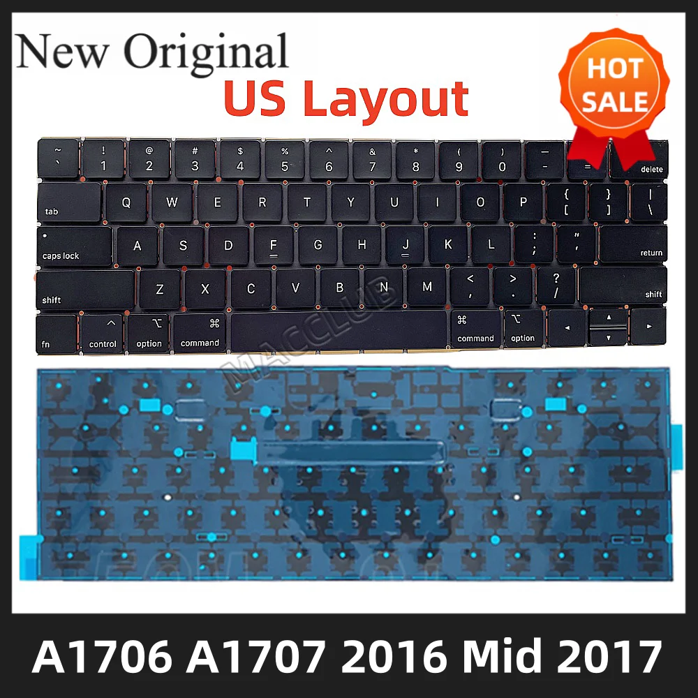 A1706 A1707 US Keyboard for Macbook Pro 13'' A1706 A1707 Late 2016 Mid 2017 EMC 3071 3163 3072 3162 Keyboard with Backlight