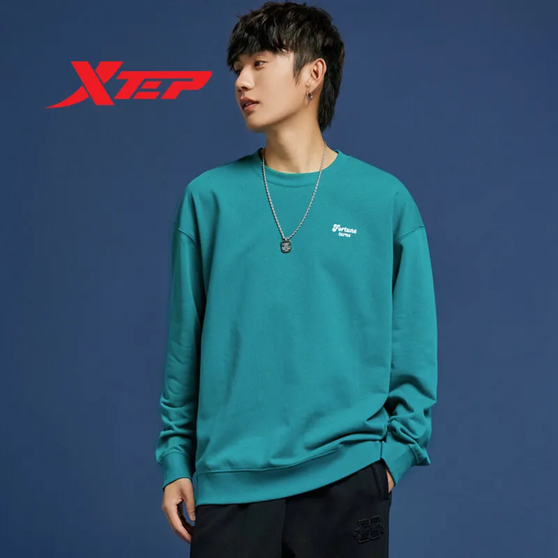 Xtep Pullover Sweater 2023 Loose Casual Fashion Versatile Neck Pullover Comfortable Retro Breathable Sweatshirt 877127920184