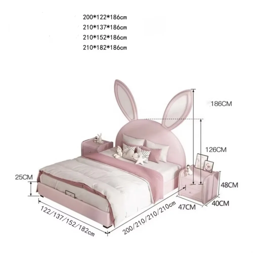Children Bedroom Furniture Sets Modern Solid Wooden Rabbit Bed Children Metal Bed