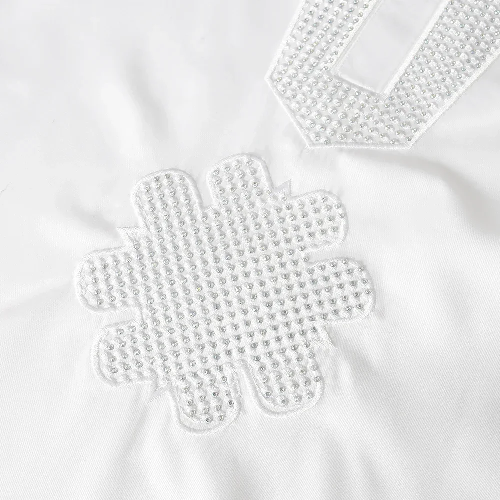 فساتين عمامة للنساء فستان ماكسي أفريقي لامع موضة إسلامية حجاب أبيض عباية ملابس حفلات للسيدات قفطان بوبو 2022