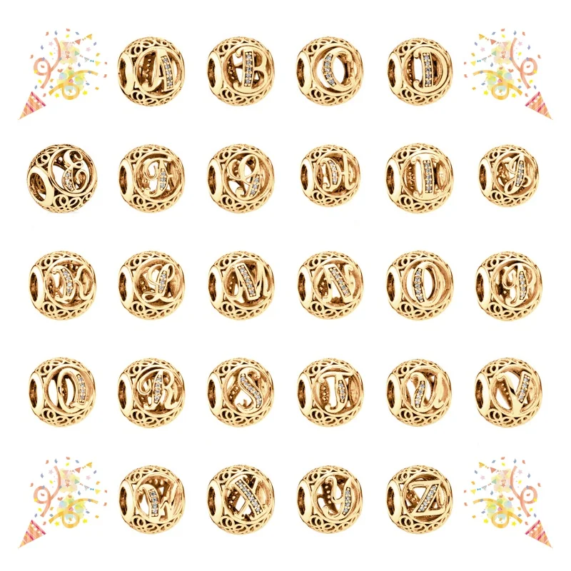 حار بيع كلاسيكي 26 حرف سحر الخرزة صالح الأصلي الأوروبي 925 فضة مجوهرات و DIY بها بنفسك صنع سوار فريد حلية