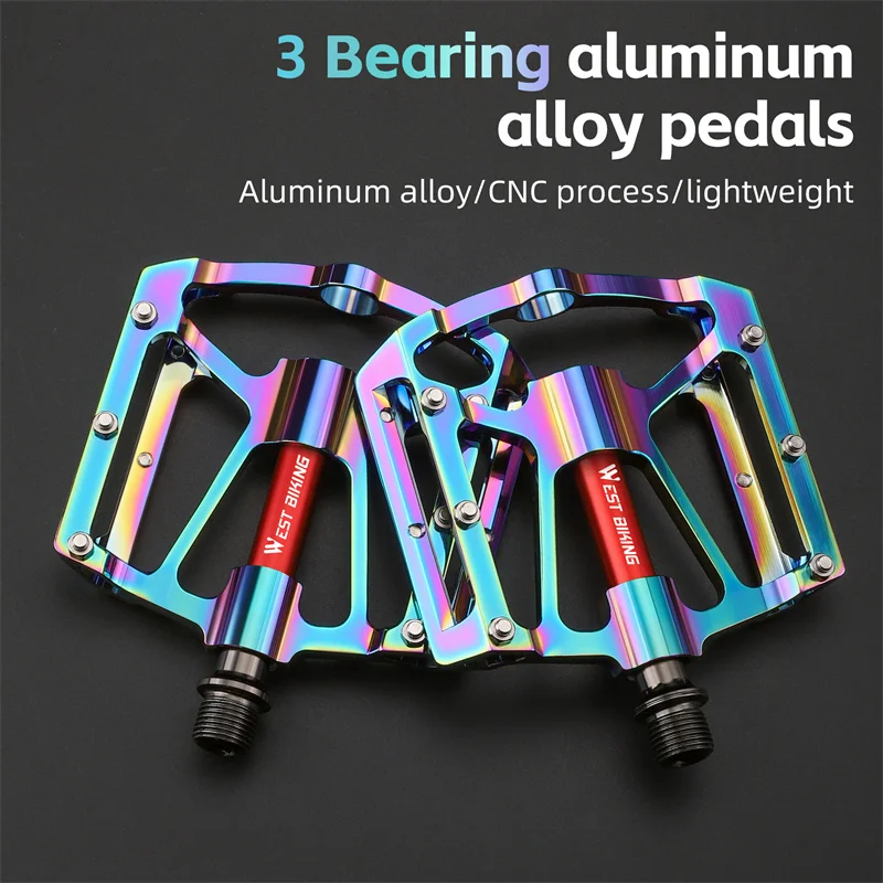 غرب ركوب الدراجات دواسة دراجة ثلاثة تحمل سبائك الألومنيوم دواسة دراجة هوائية جبلية الطريق دواسة دراجة اللون الدراجة الملحقات #3