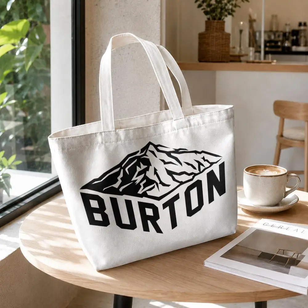 Bolsas de Almacenamiento de la Marca Burton para Esquí, Diseño de Lona con Impresión a Doble Cara, Juego de 2 Bolsas de Compras con Cremallera para el Trabajo y Viajes