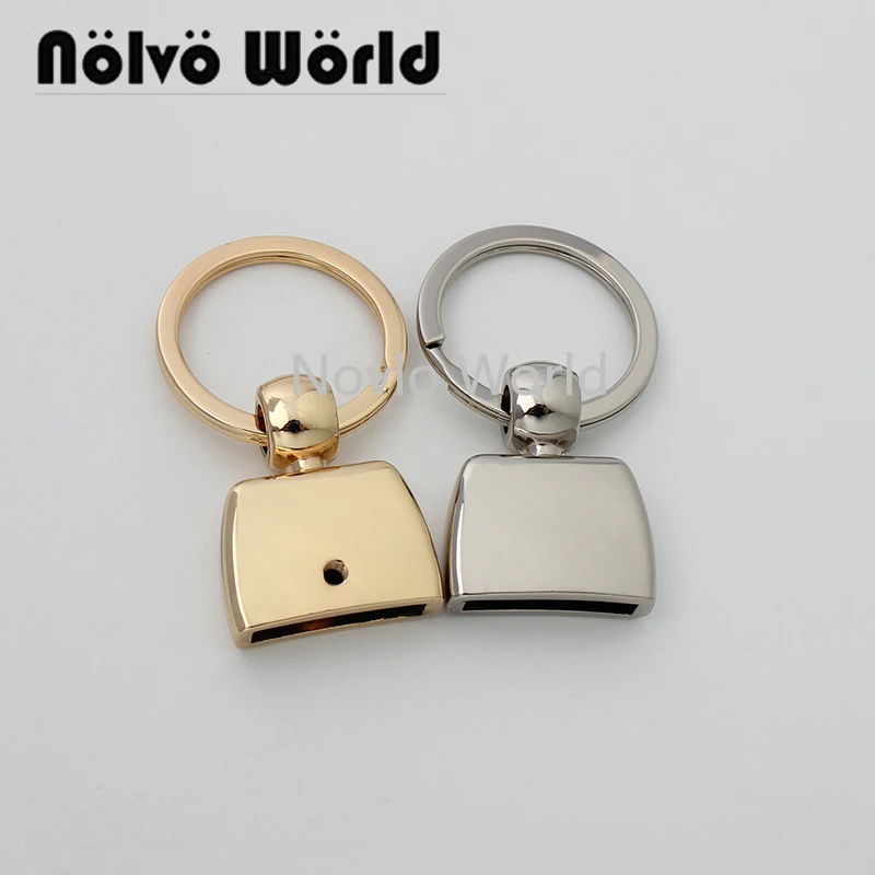 

10-50 pieces 4 colors 52x25mm 1" Metal turn T-shape key FOB ring non tarnishing durable keyring in bulk price