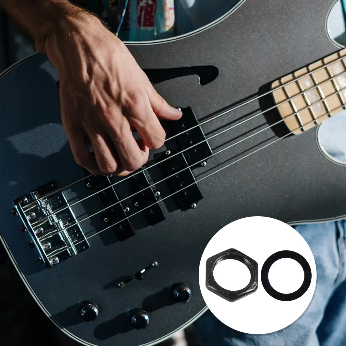 

20 pcs Electric Guitar Nut Washer Kit Metal Gasket 10 Nuts 10 Gaskets For Potentiometer Guitar Parts Accessory