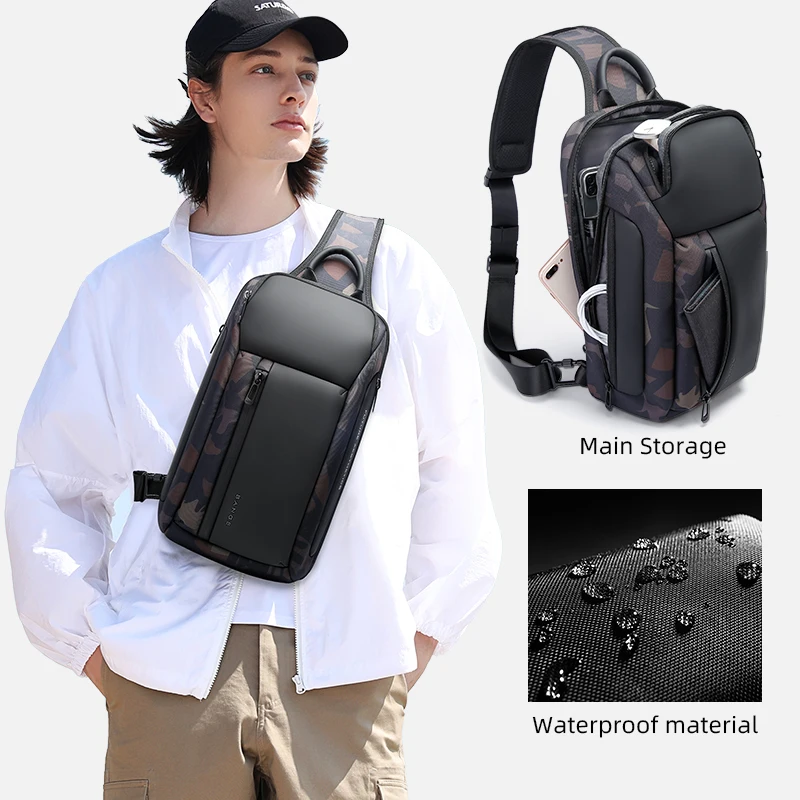 2022 Shoulder Bag Men Waterproof USB Male Crossbody Bag Women Short Travel Messenger Chest Sling Fashion Designer Chest Bag