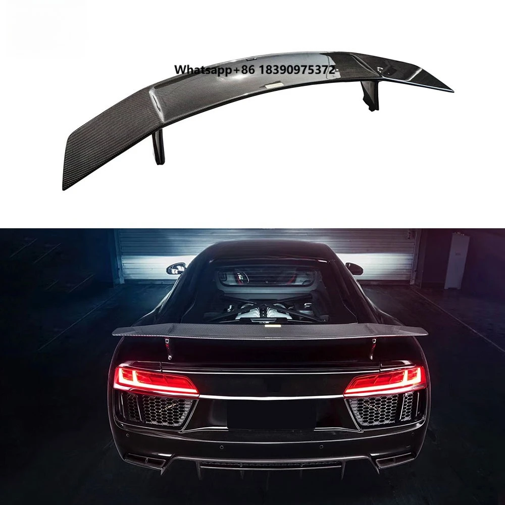 Dry Carbon Fiber Car Rear Trunk Spoiler Boot Racing Wings for  R8 2018 2019 Car Tuning Parts