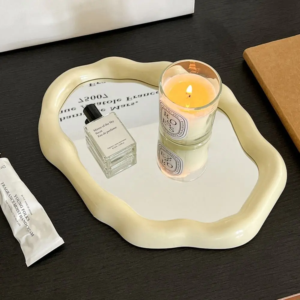 

INS Irregular Standing Mirror Light Luxury Folding Desktop Makeup Mirror Decorative Electroplate Clouds Vanity Mirror