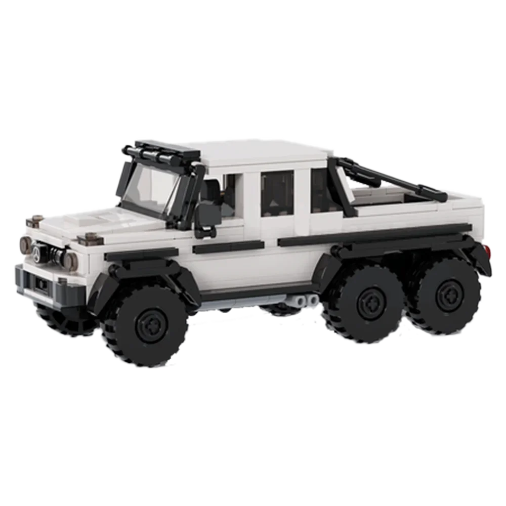 

MOC Mercedesed горный внедорожник AMG G63 6x6 и модель прицепа, строительные блоки, бриджи для детей, игрушки, подарки