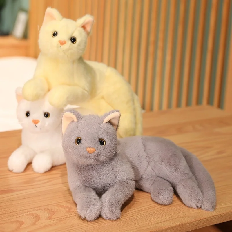 30cm Simulation Stuff Animal Cartoon Doll Plush Toy Cat Plaything Stuffed Animal Doll Kids Birthyday Gift Sofa Pillow Home Decor