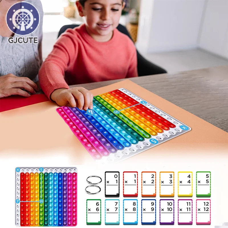 Multiplication Flash Cards + Pop Fidget Chart- Math Game Flash Cards, Fidget Multiplication Game, Math Game Flash Cards For Home