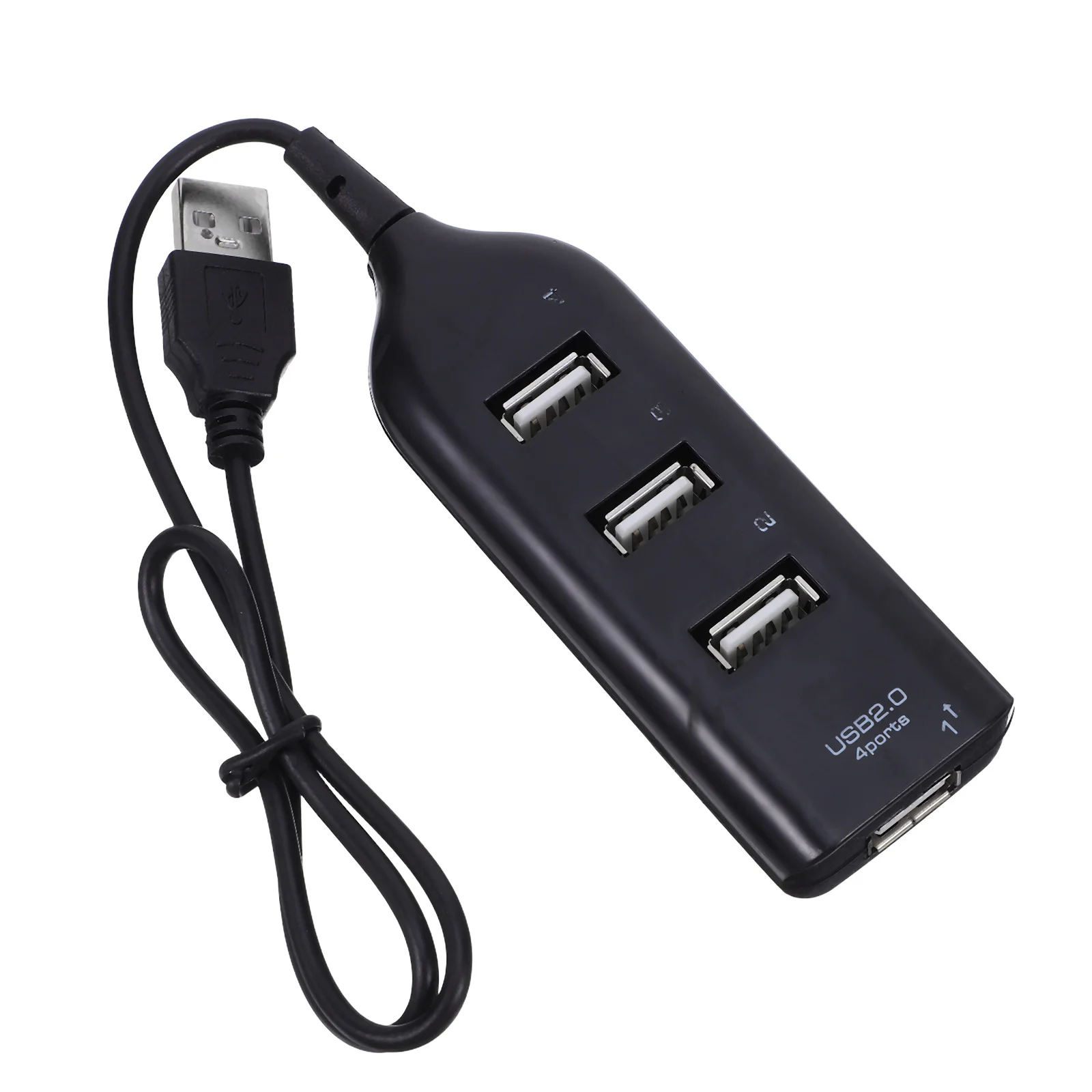 Répartiteur Hub USB 2.0 à 4 Ports, pour ordinateur portable, tablette, téléphone intelligent, noir, transfert de données haute efficacité, Compatible Hub USB