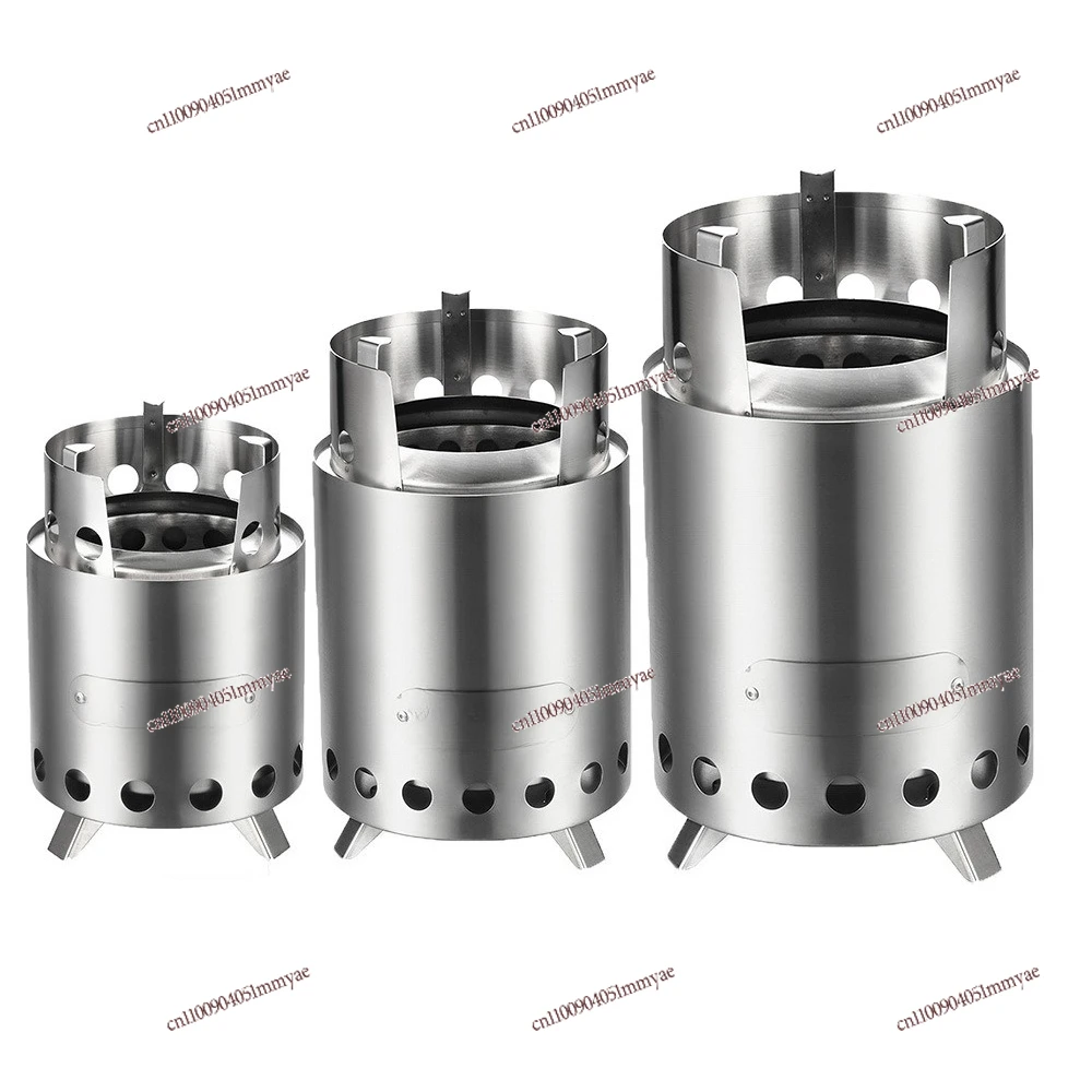 Outdoor Desktop Wood Stove Stainless Steel Campfire Stove with Legs and Pot Holder Outdoor Folding 4