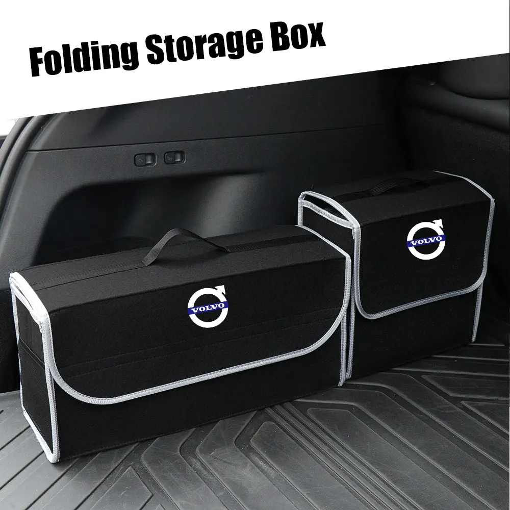 Car Trunk Storage Bag Felt Cloth Organizer Box Auto Accessories For Volvo V40 V60 V90 XC40 XC60 XC90 S60 S90 S40 C50 C70 Rdesign