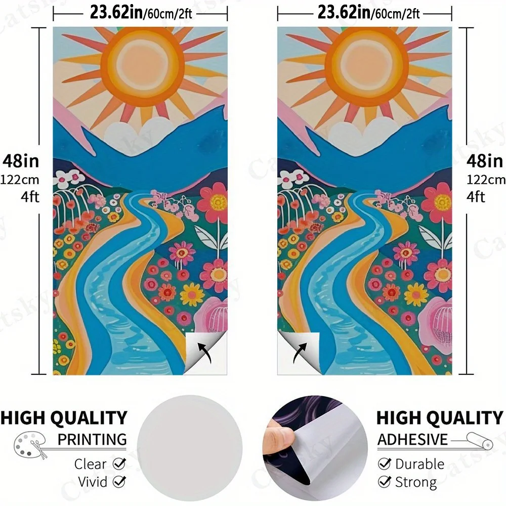 Bright Nature River Mountain   Sandbag Board Sticker.This sandbag board sticker is made from high-quality materials, offering ex