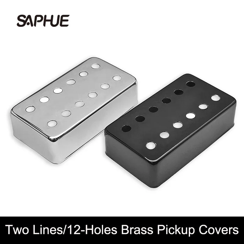 Brass Pickup Covers, Lid, Shell, Top for Electric Guitar, Metal, Humbucker, 2 Lines, 12 Holes, 70*39mm, 50mm, 52mm, 10Pcs