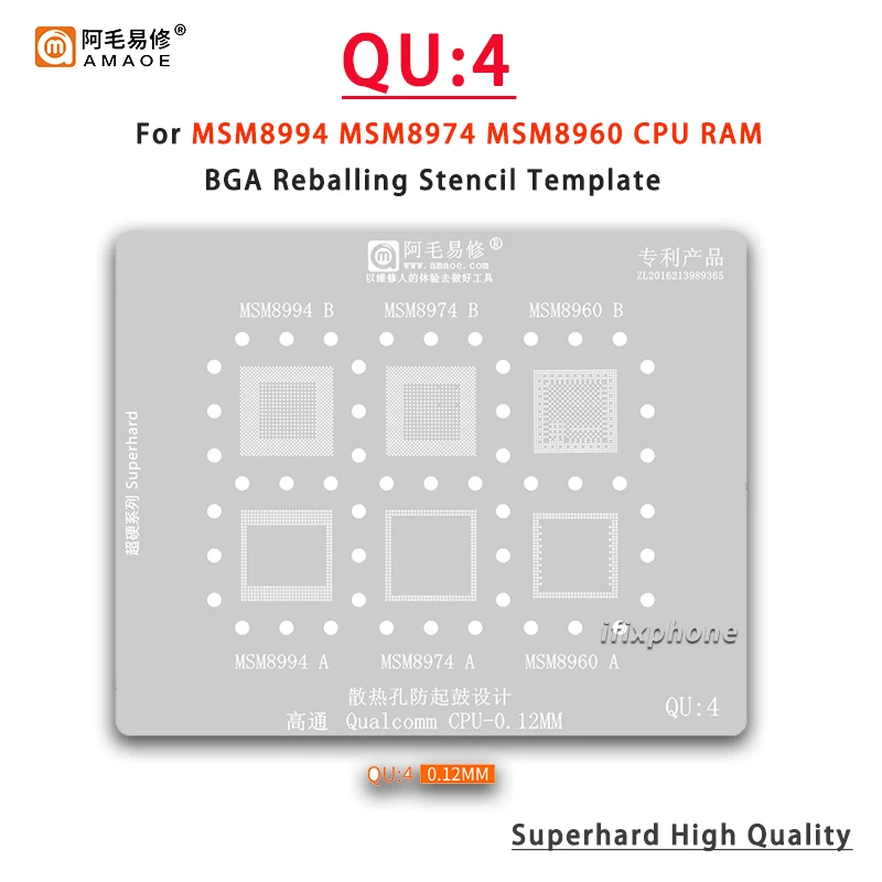 QU1 CPU Stencil Reballing For MSM8996 MSM8976 MSM8992 MSM8994 MSM8953 MSM8937 MSN8998 MSM7225A MSM8928 MSM8940 MSM8960 SDM660