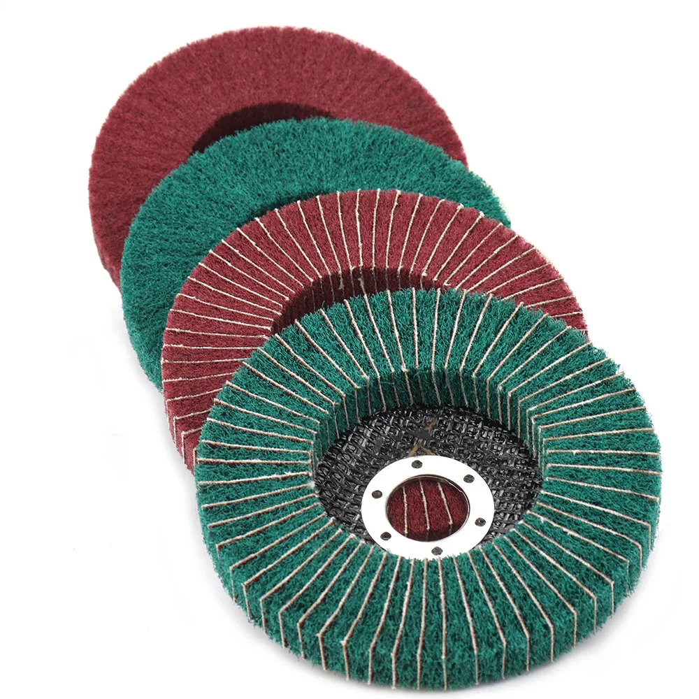 

SI FANG 1PC 100mm Nylon Fiber Flap Polishing Wheel Disc for Angle Grinder Wood Metal Buffing - Abrasive Polishing Accessory